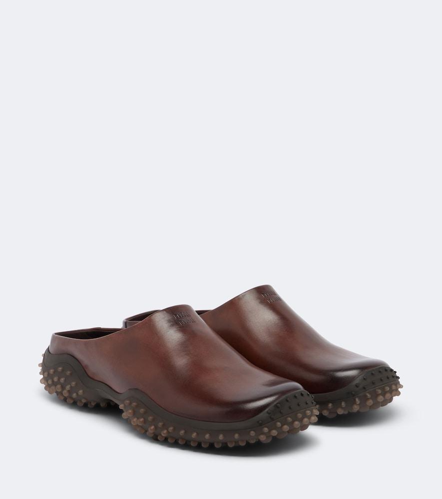 miu miu leather mules