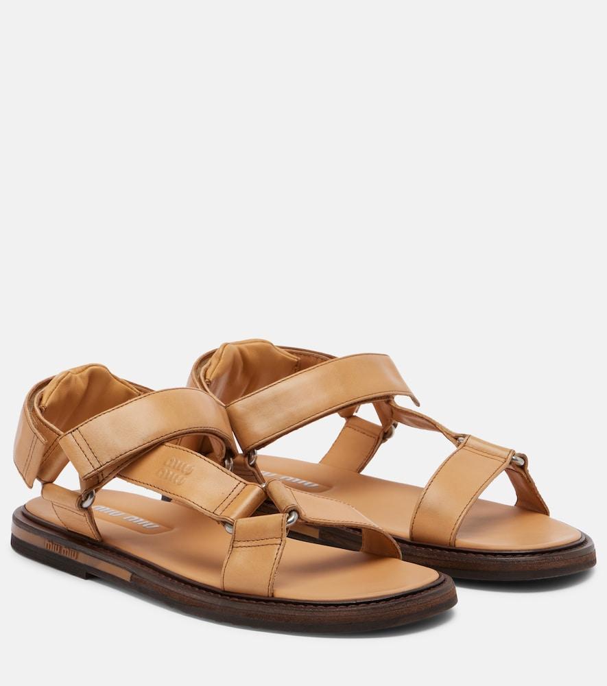 miu miu leather sandals