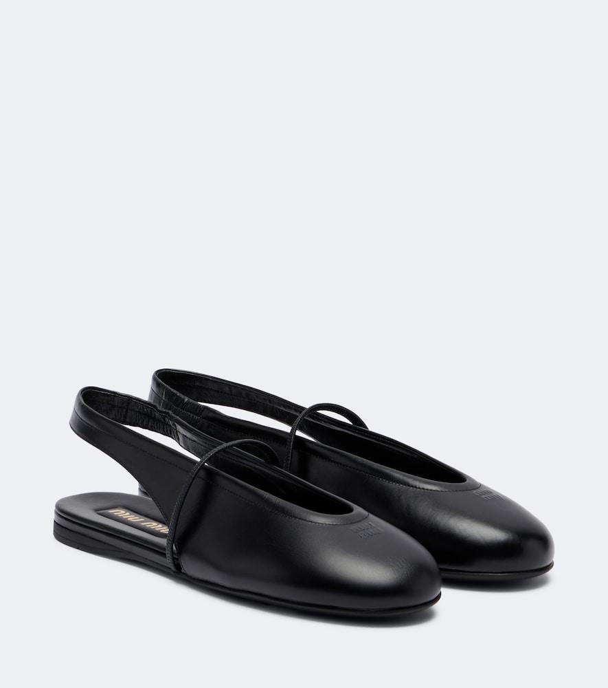 miu miu leather slingback flats