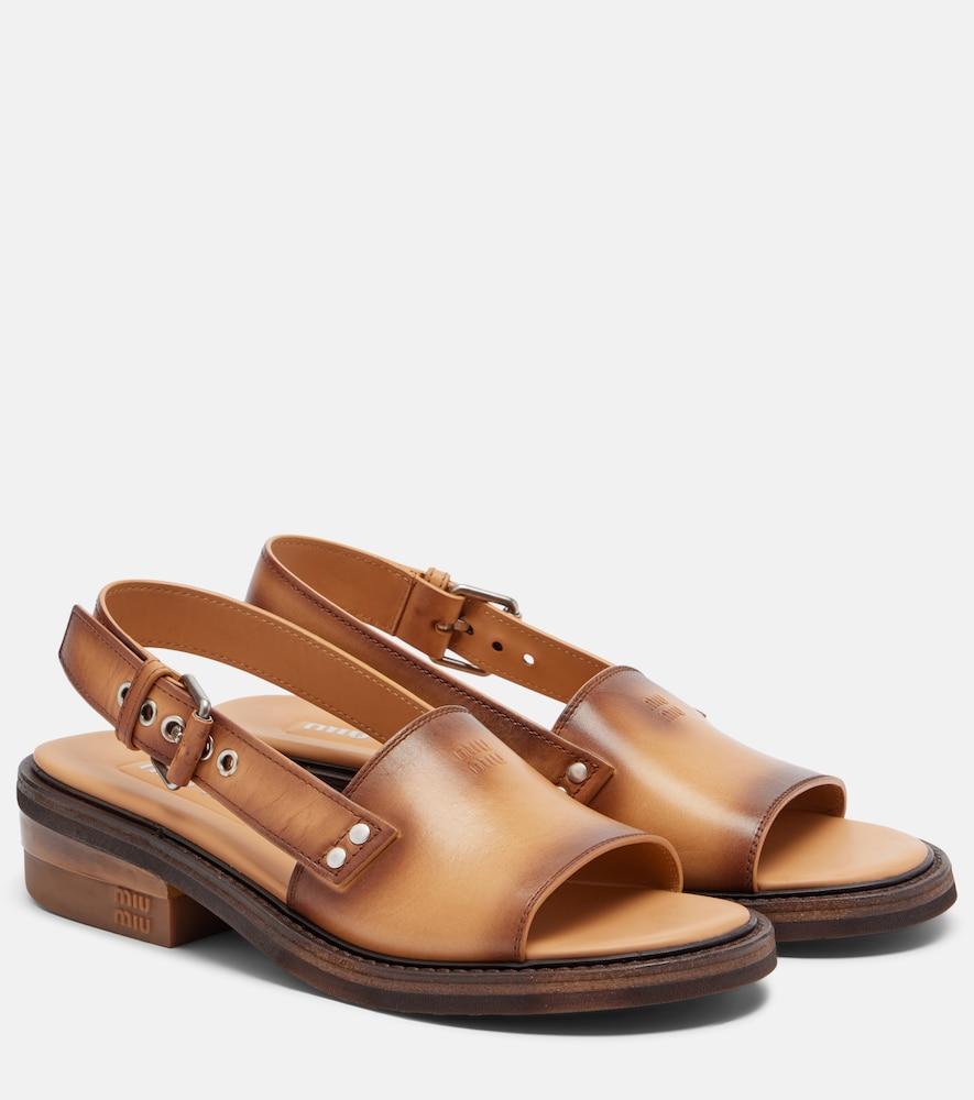 miu miu leather slingback sandals
