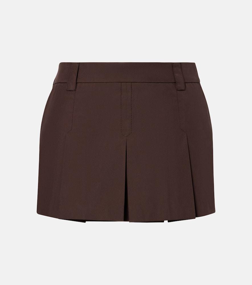 miu miu logo cotton-blend miniskirt