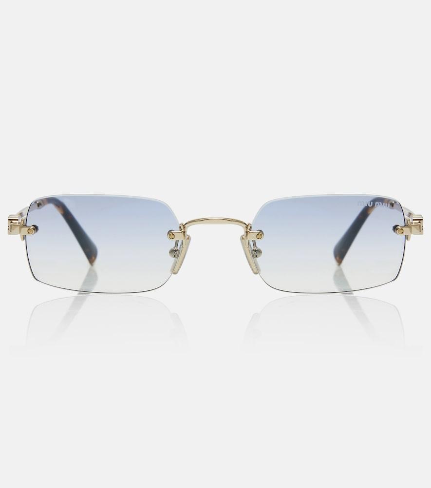miu miu logo rectangular sunglasses