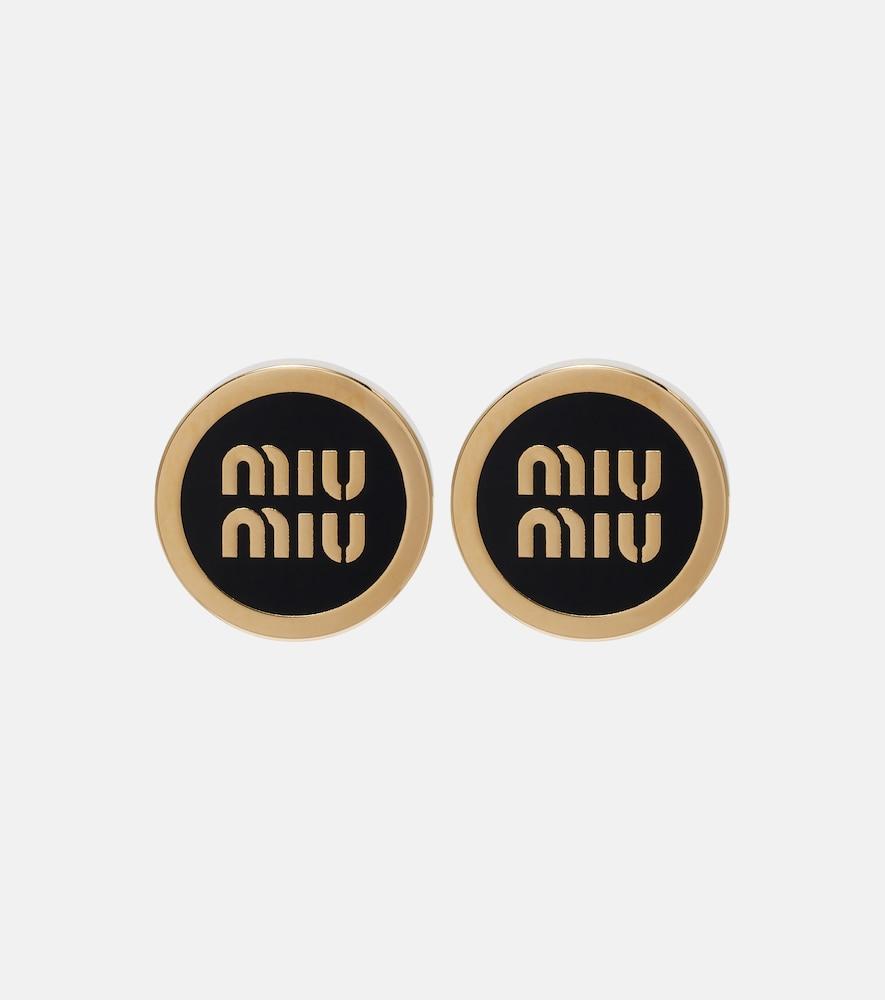 miu miu logo stud earrings