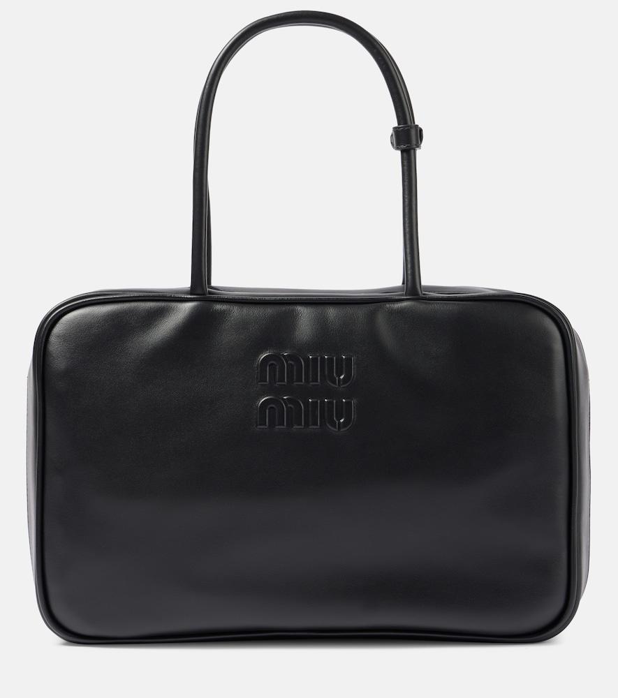 miu miu medium leather tote bag