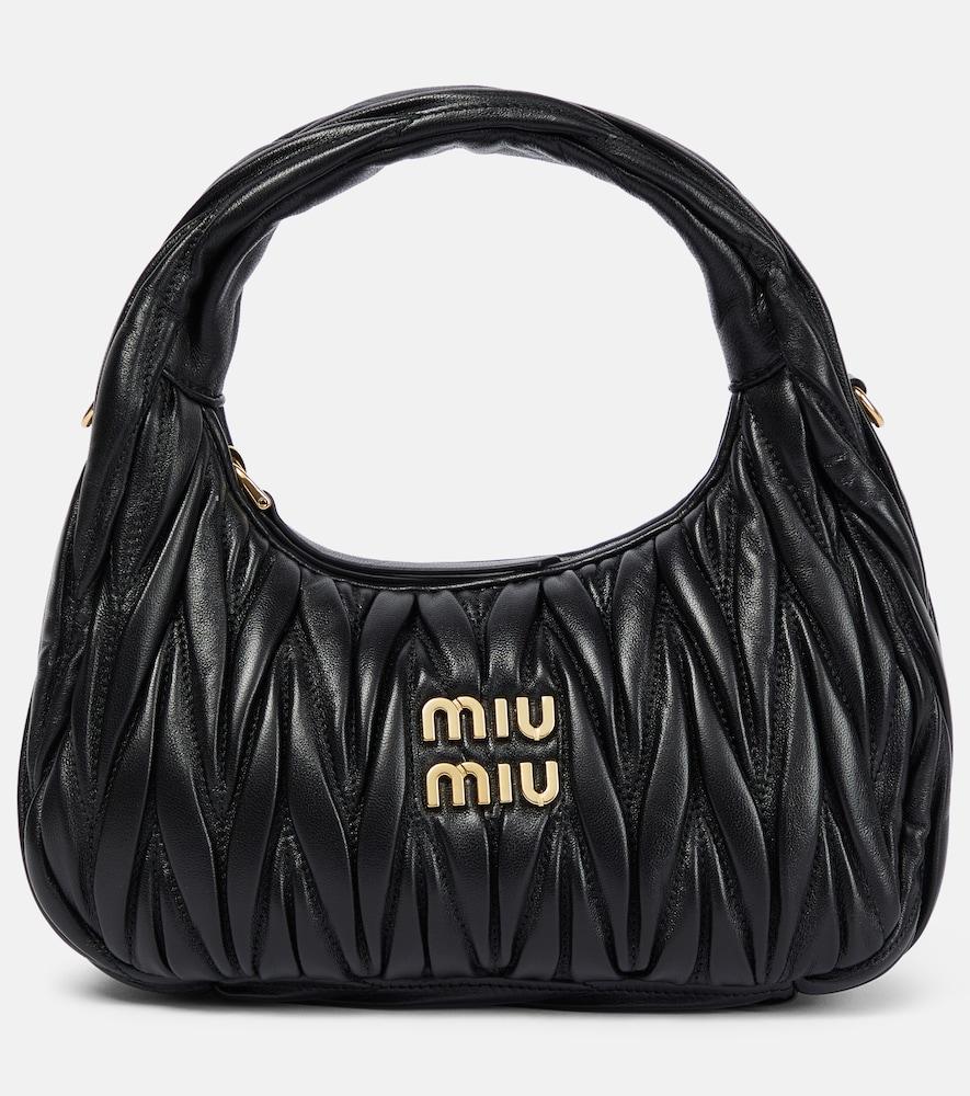 miu miu miu wander matelassé leather shoulder bag