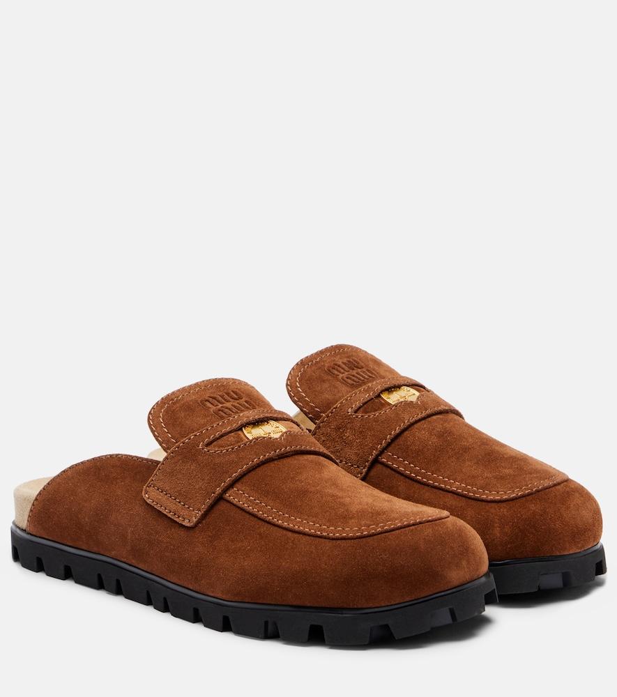 miu miu oliva suede mules