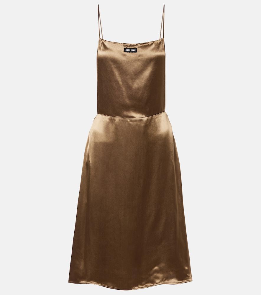 miu miu open-back satin minidress
