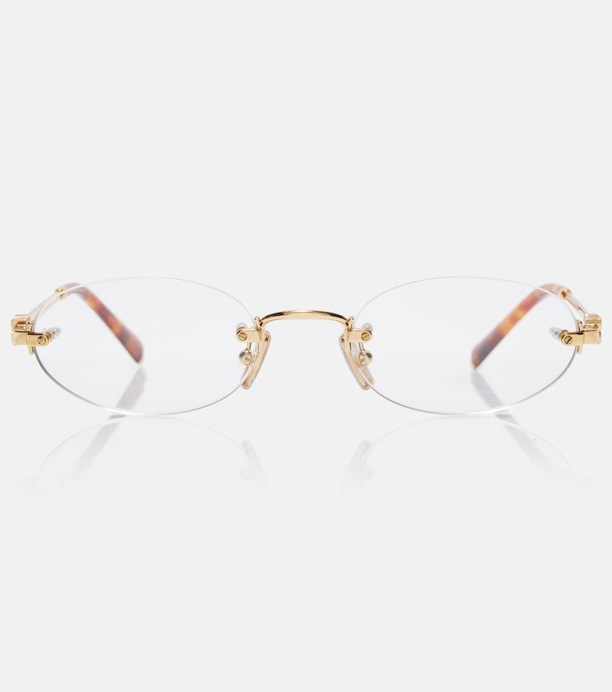 miu miu oval logo glasses