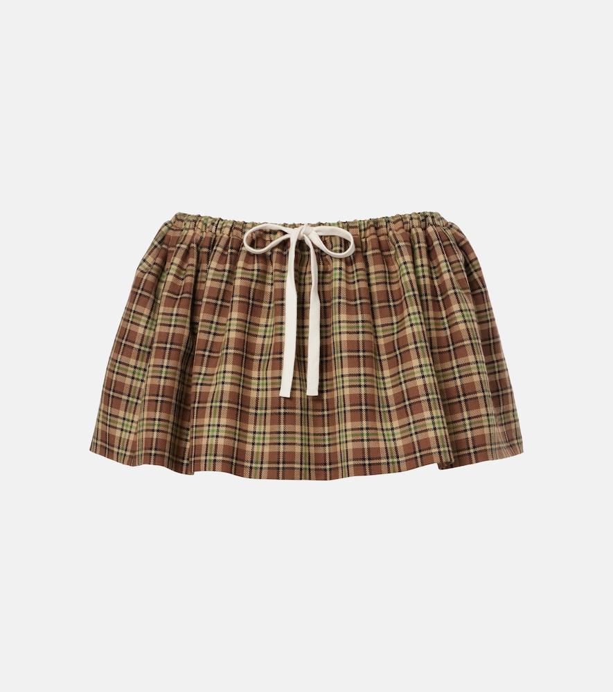 miu miu plaid virgin wool miniskirt