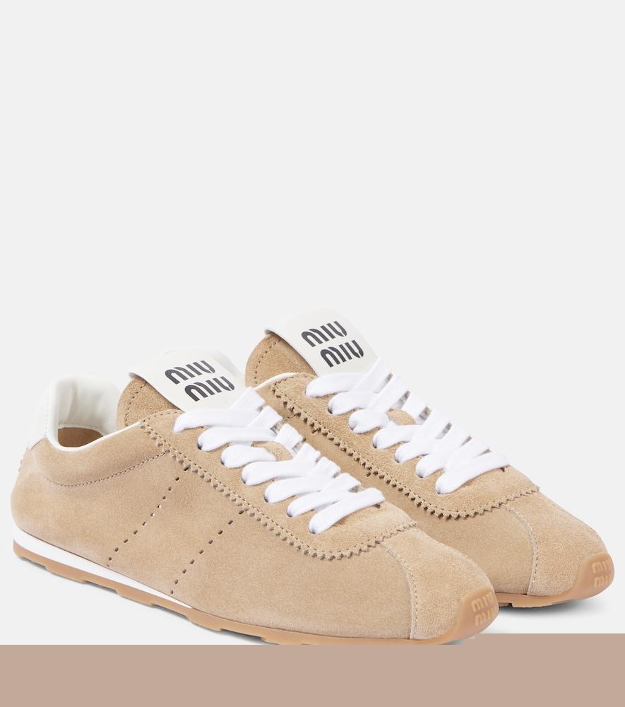 miu miu plume suede sneakers