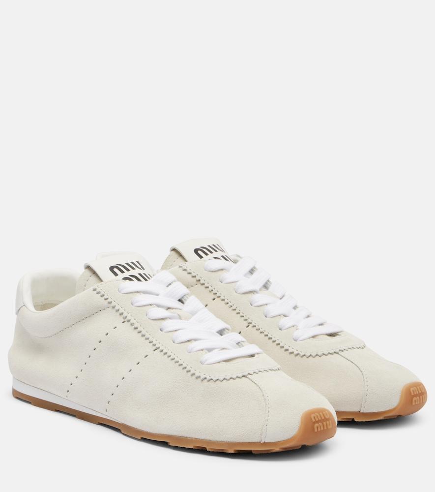 miu miu plume suede sneakers