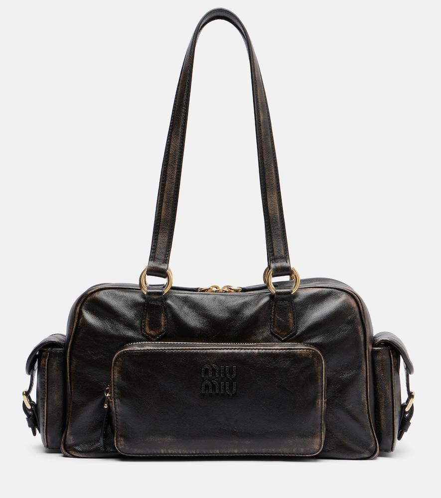 miu miu pocket leather shoulder bag