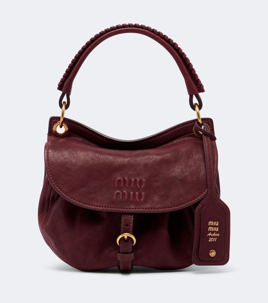 miu miu rendez-vous leather shoulder bag