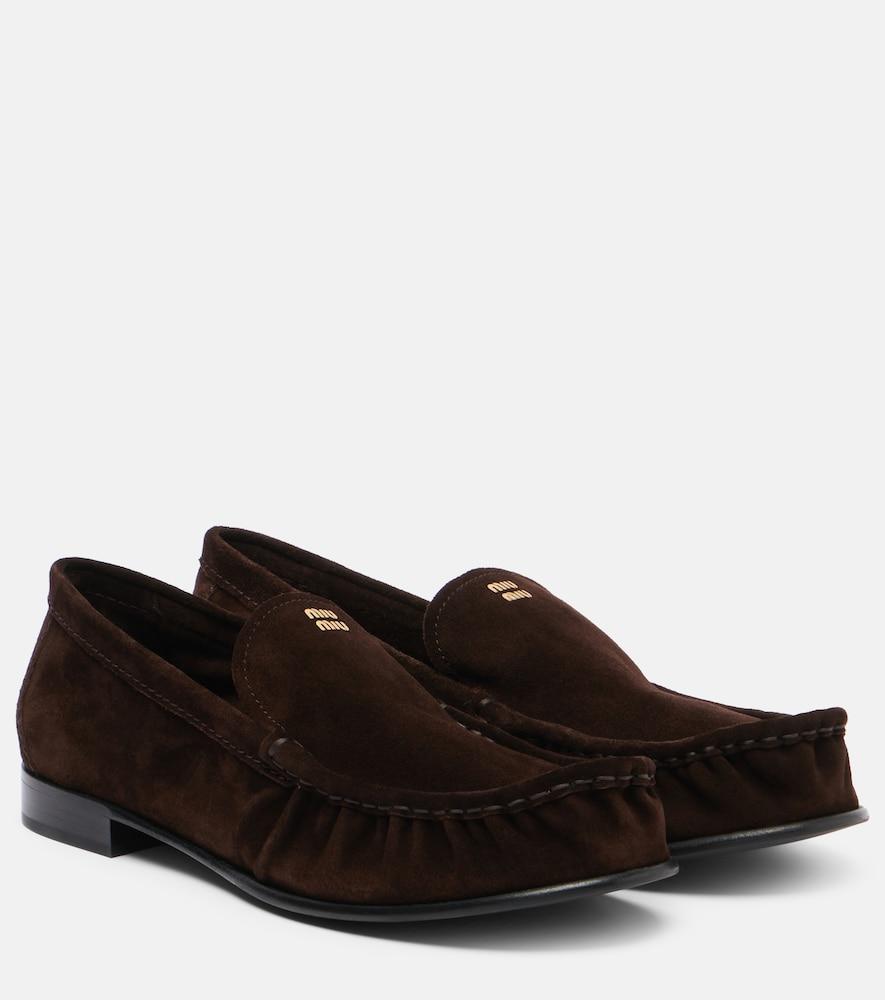 miu miu suede loafers