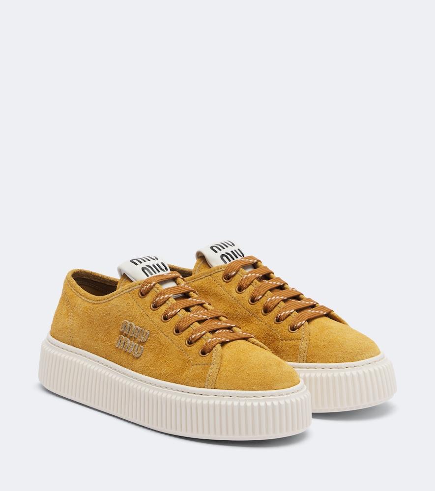 miu miu suede platform sneakers