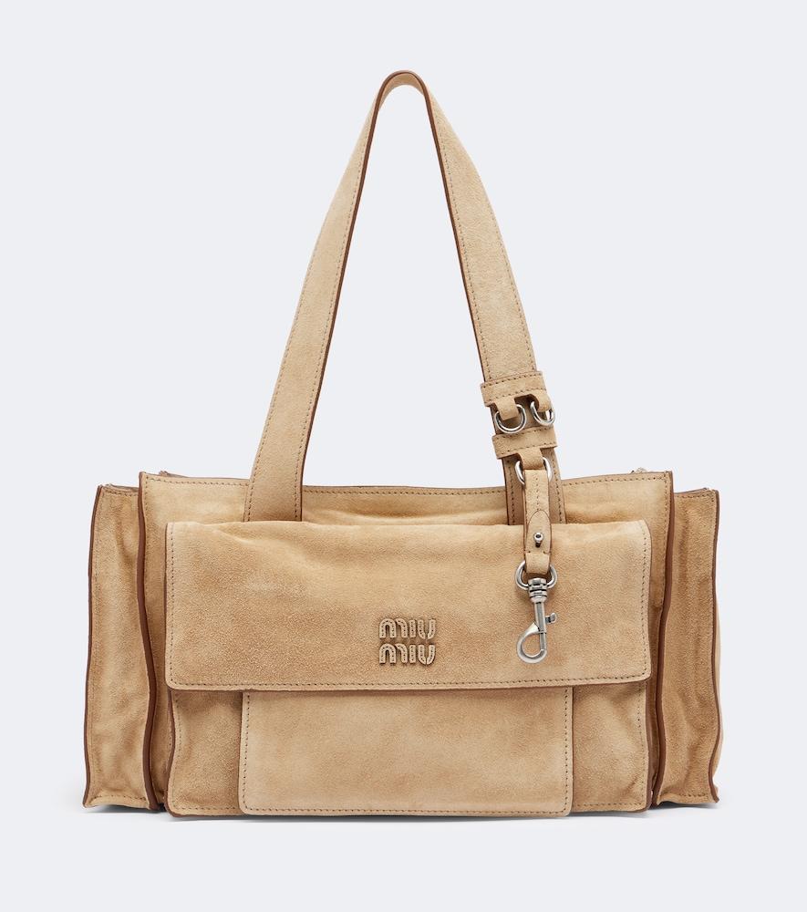 miu miu utilitaire suede shoulder bag