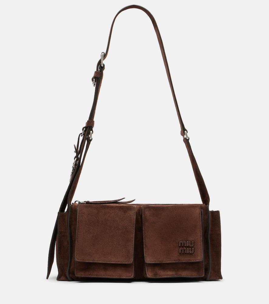 miu miu utilitaire suede shoulder bag