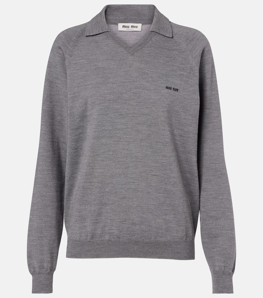 miu miu virgin wool polo sweater