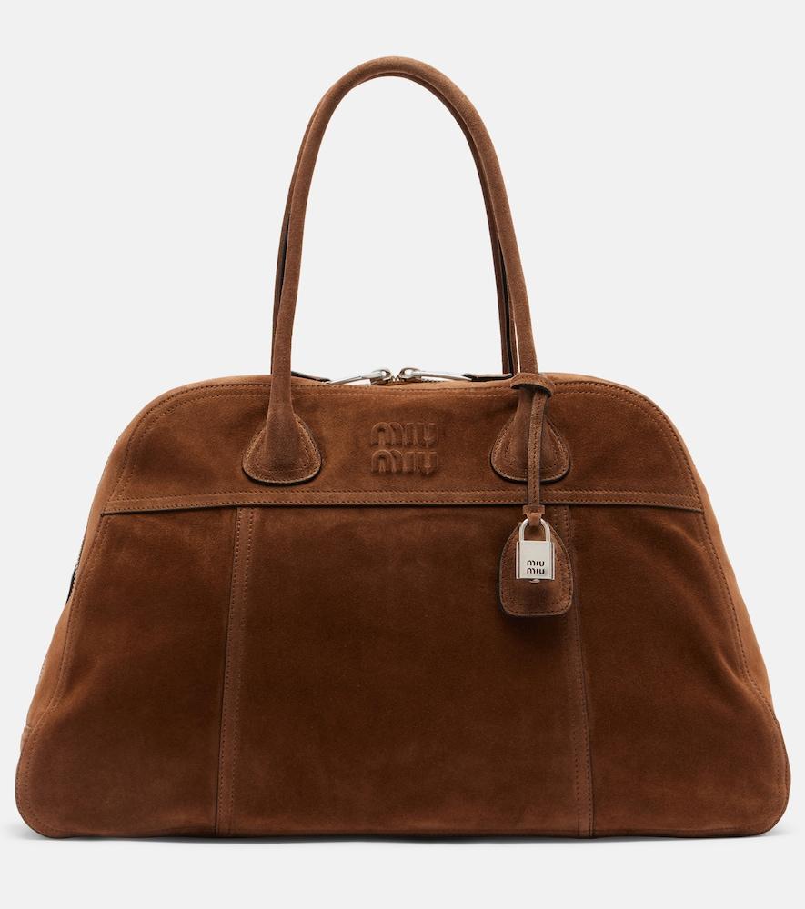 miu miu vivant large suede bowling bag