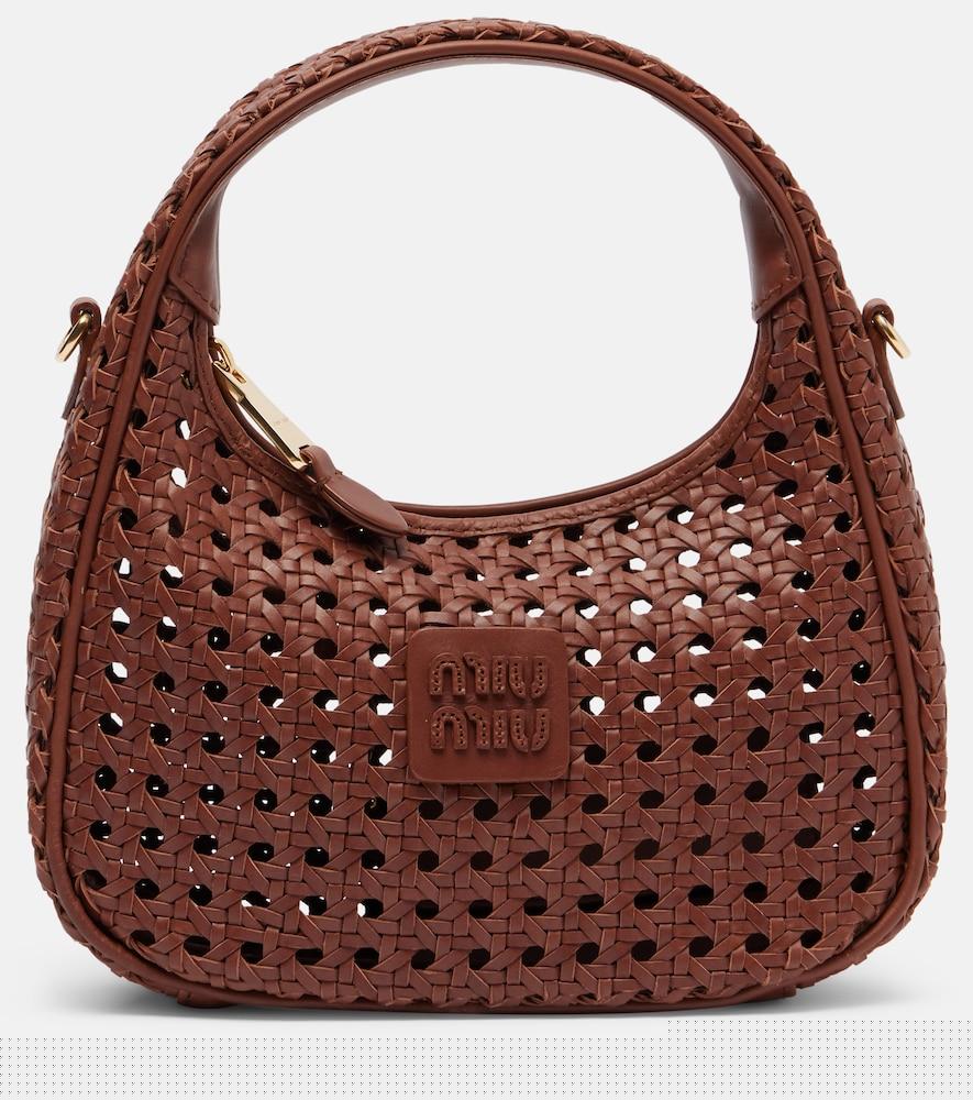 miu miu wander leather top-handle bag
