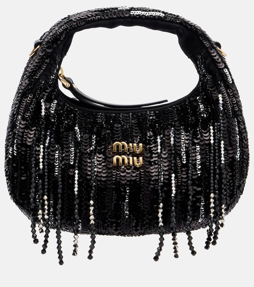 miu miu wander mini embellished top-handle bag