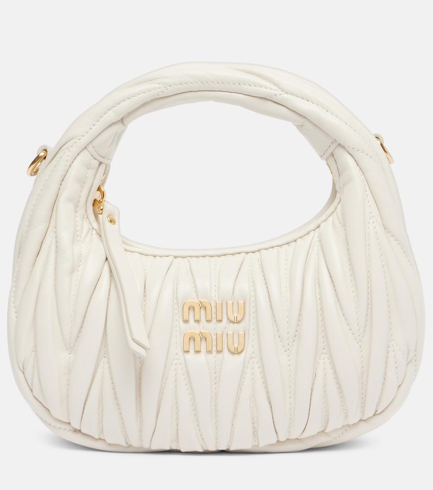miu miu wander mini matelassé leather shoulder bag