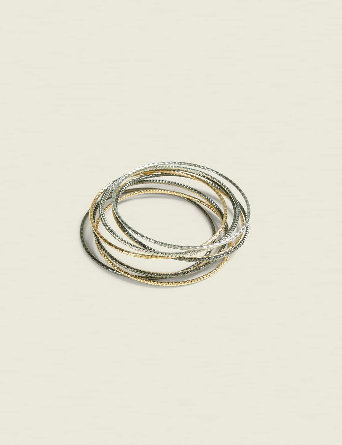 mixed metal bangle set