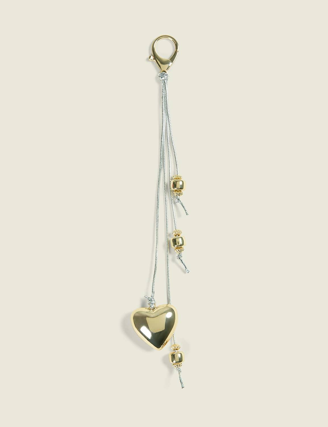 mixed metal heart bag charm
