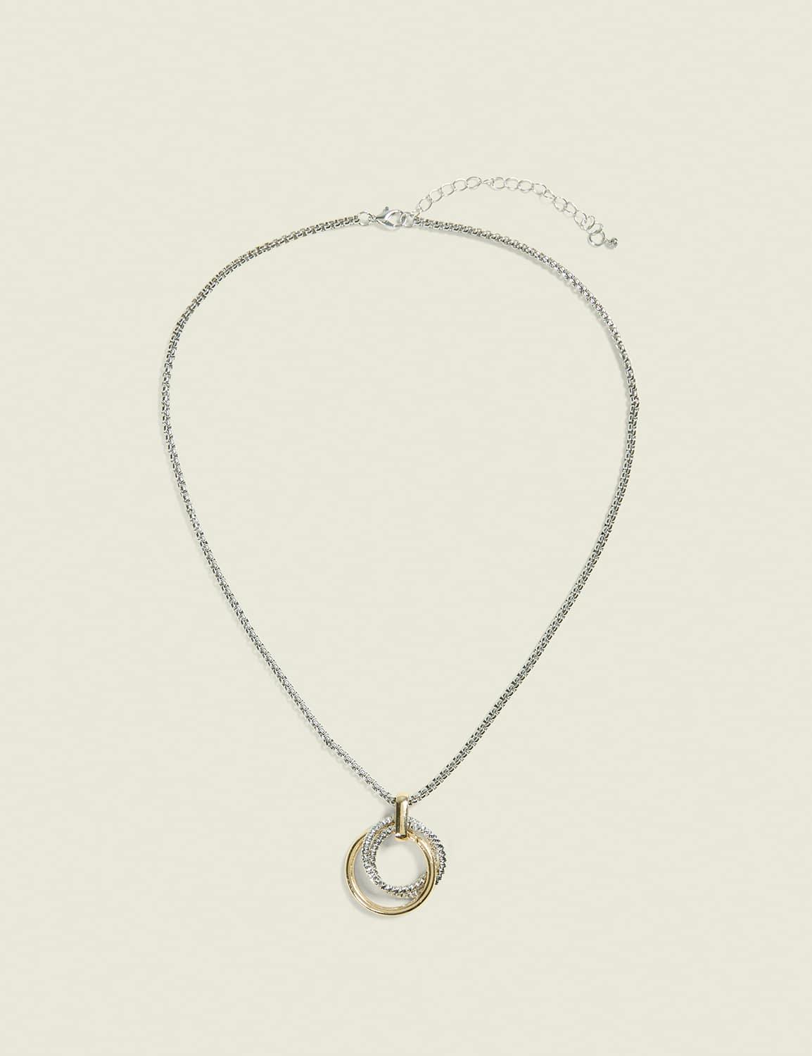 mixed metal interlock necklace