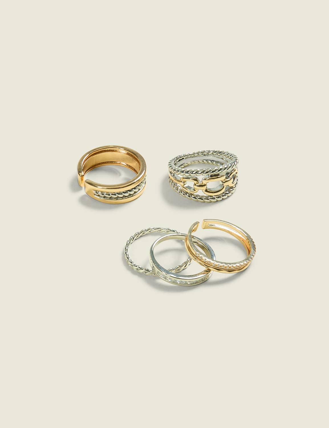 mixed metal ring stack