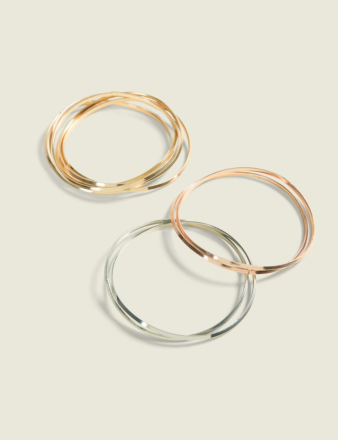 mixed metal sleek bangle set