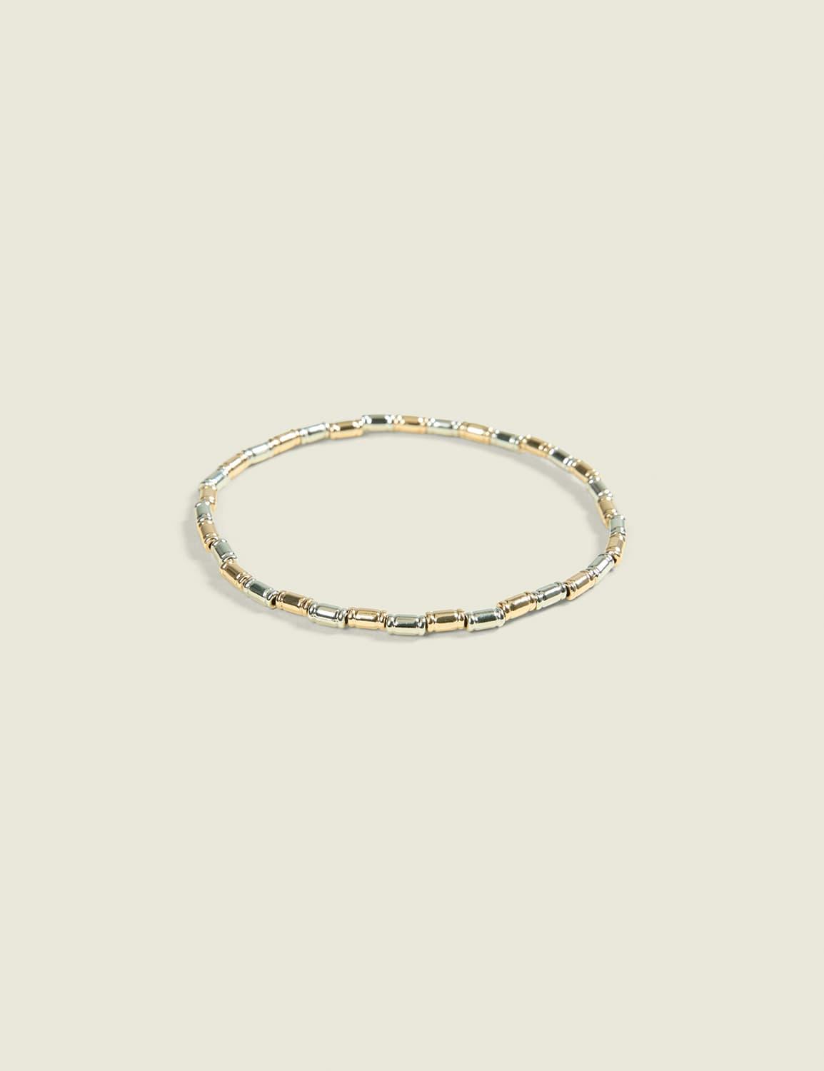mixed metal stretch bracelet