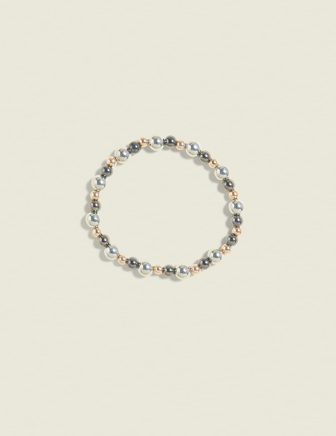 mixed metal stretch bracelet