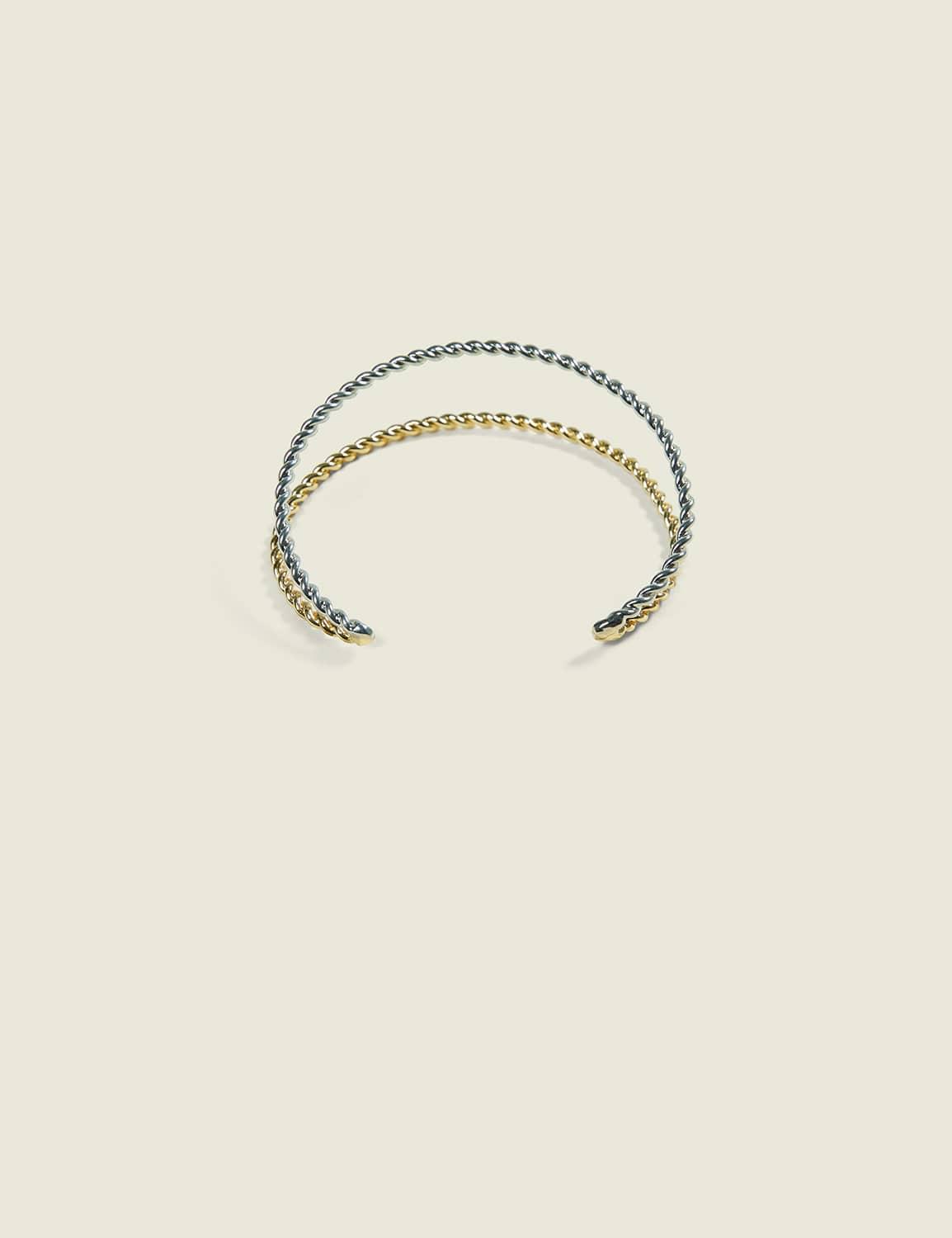 mixed metal textured cuff