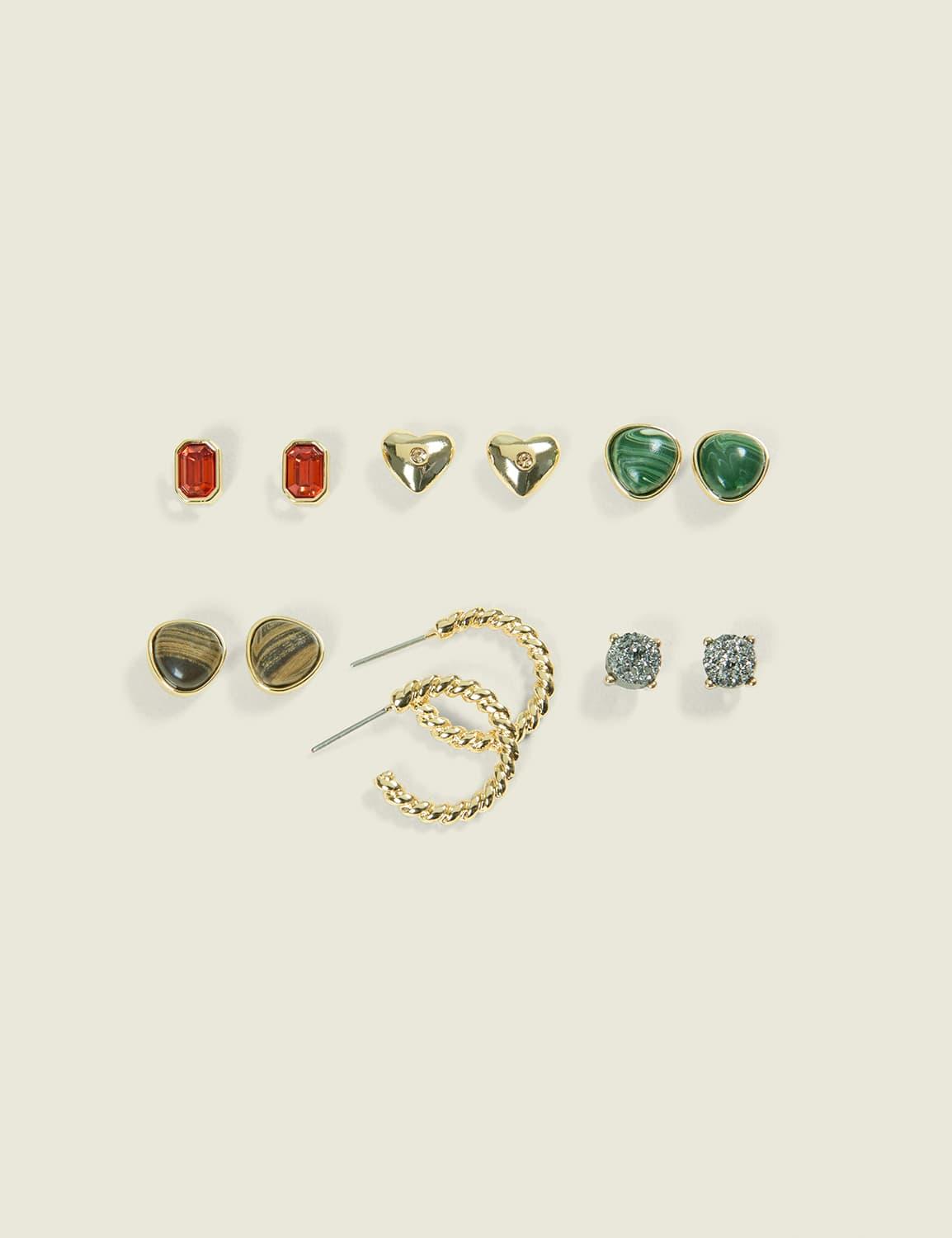 mixed stud & hoop earring 6-pack
