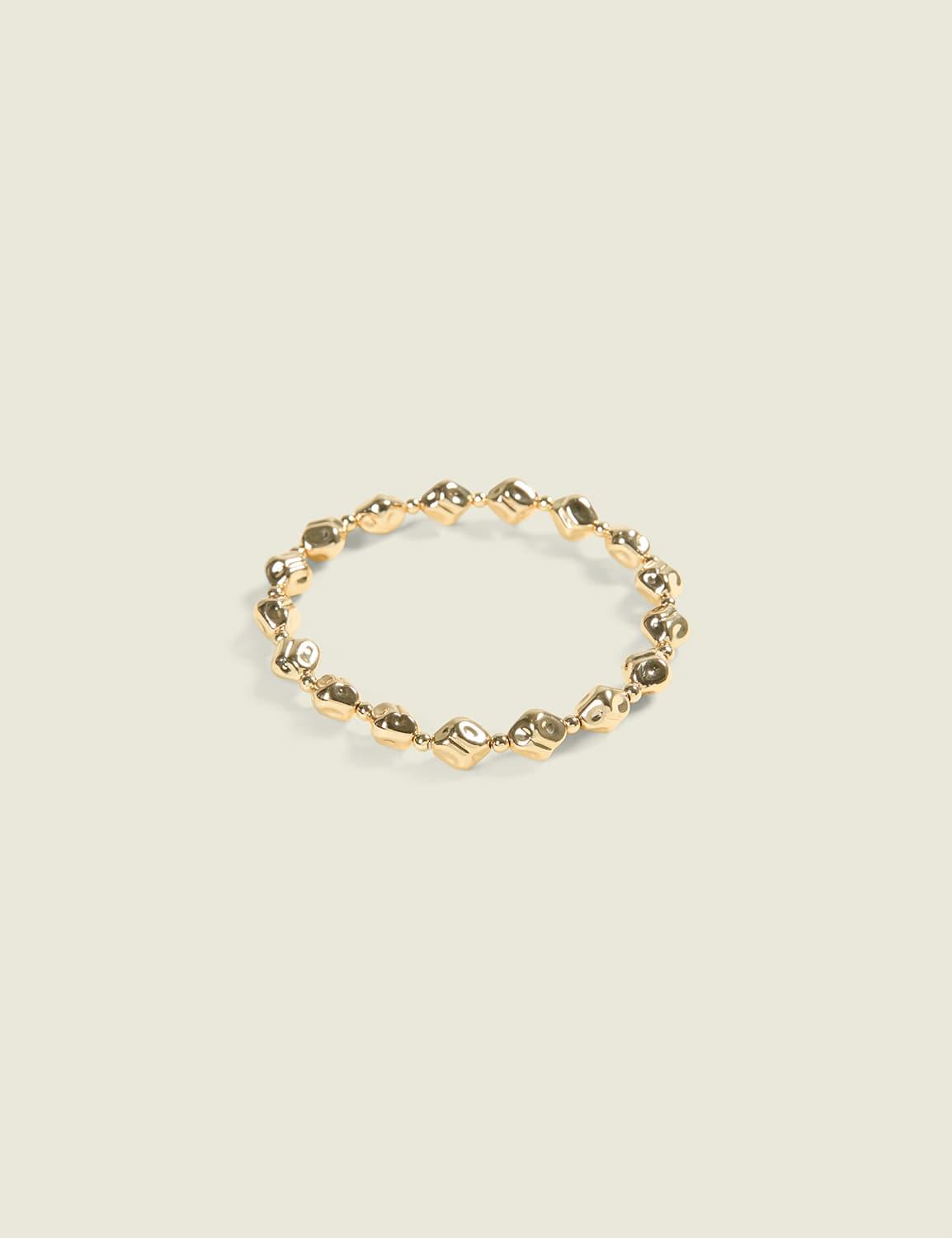 mixed texture goldtone stretch bracelet