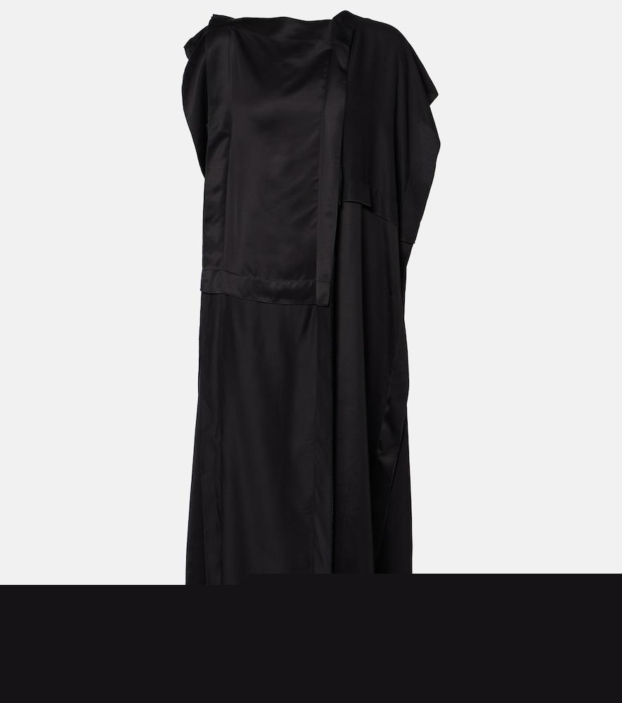 mm6 maison margiela gathered midi dress