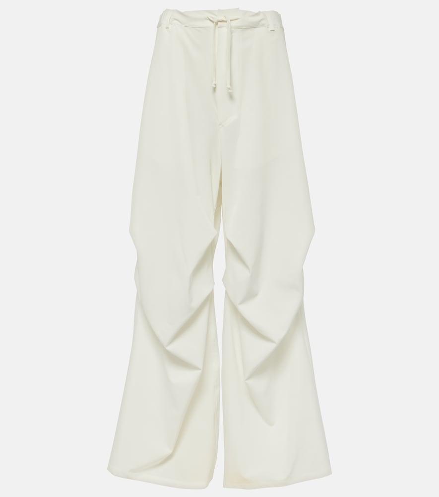 mm6 maison margiela high-rise twill wide-leg pants