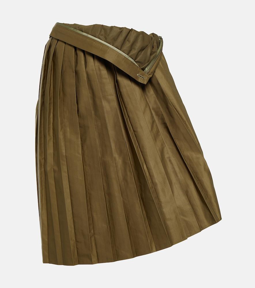 mm6 maison margiela pleated asymmetric midi skirt