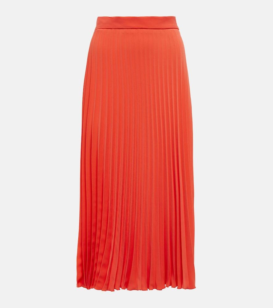 mm6 maison margiela pleated crêpe midi skirt