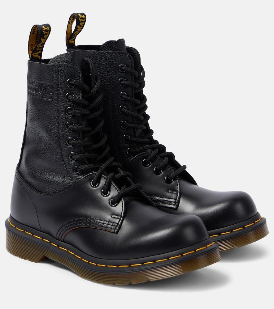 mm6 maison margiela x dr. martens 1490 10-eye leather combat boots