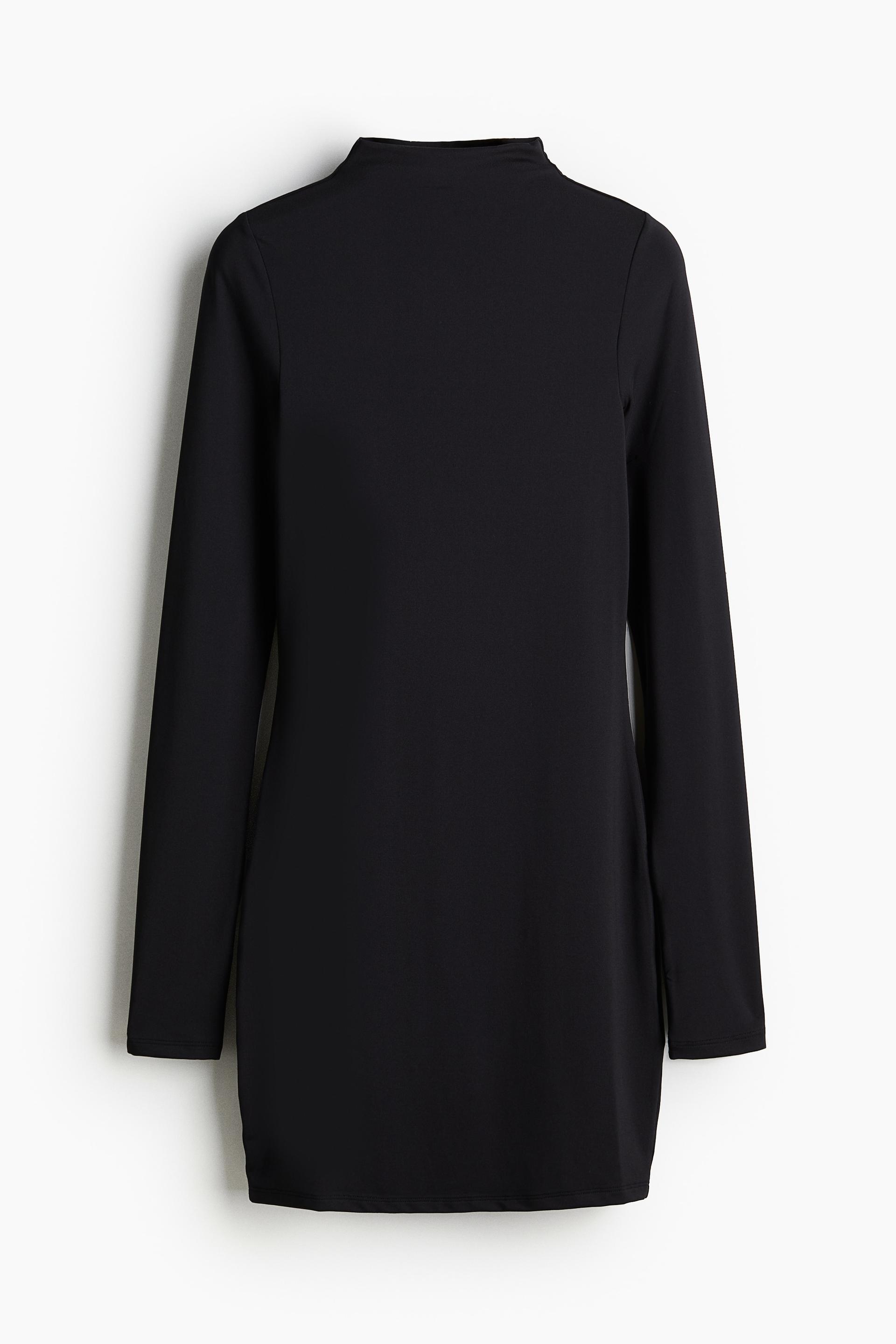 mock turtleneck mini dress