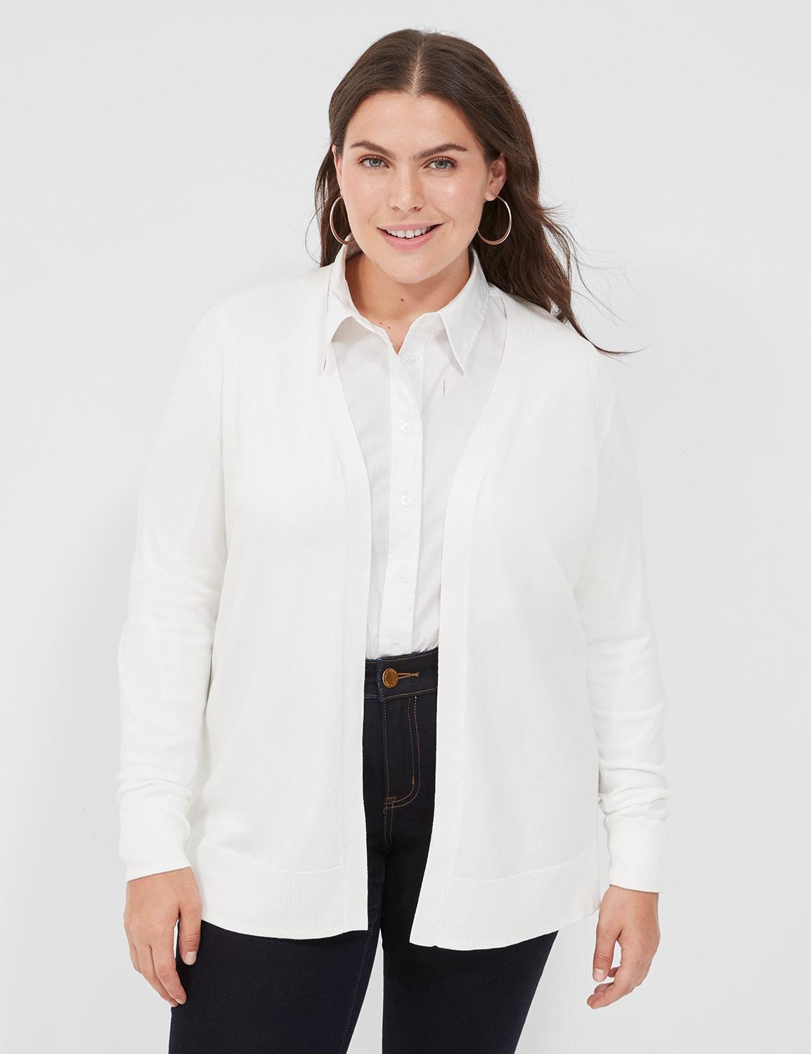 modern long-sleeve open-front cardigan