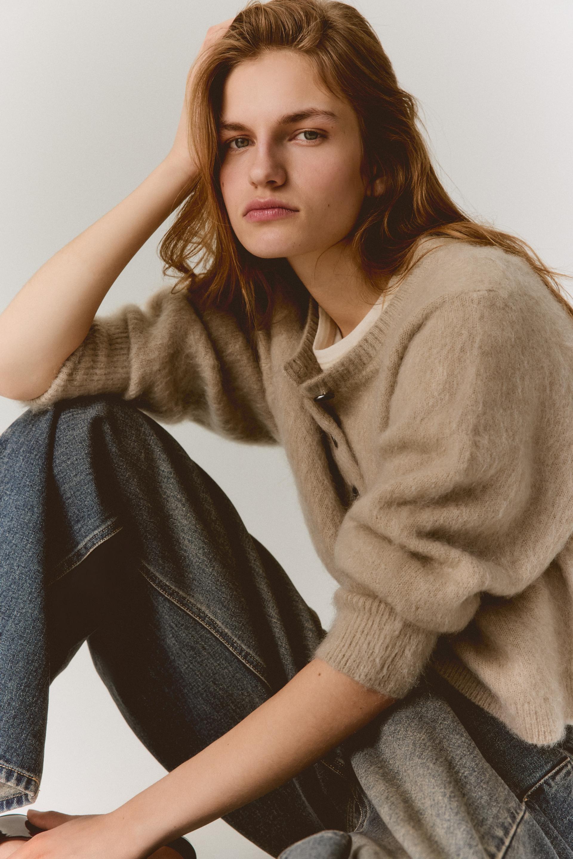 mohair-blend cardigan