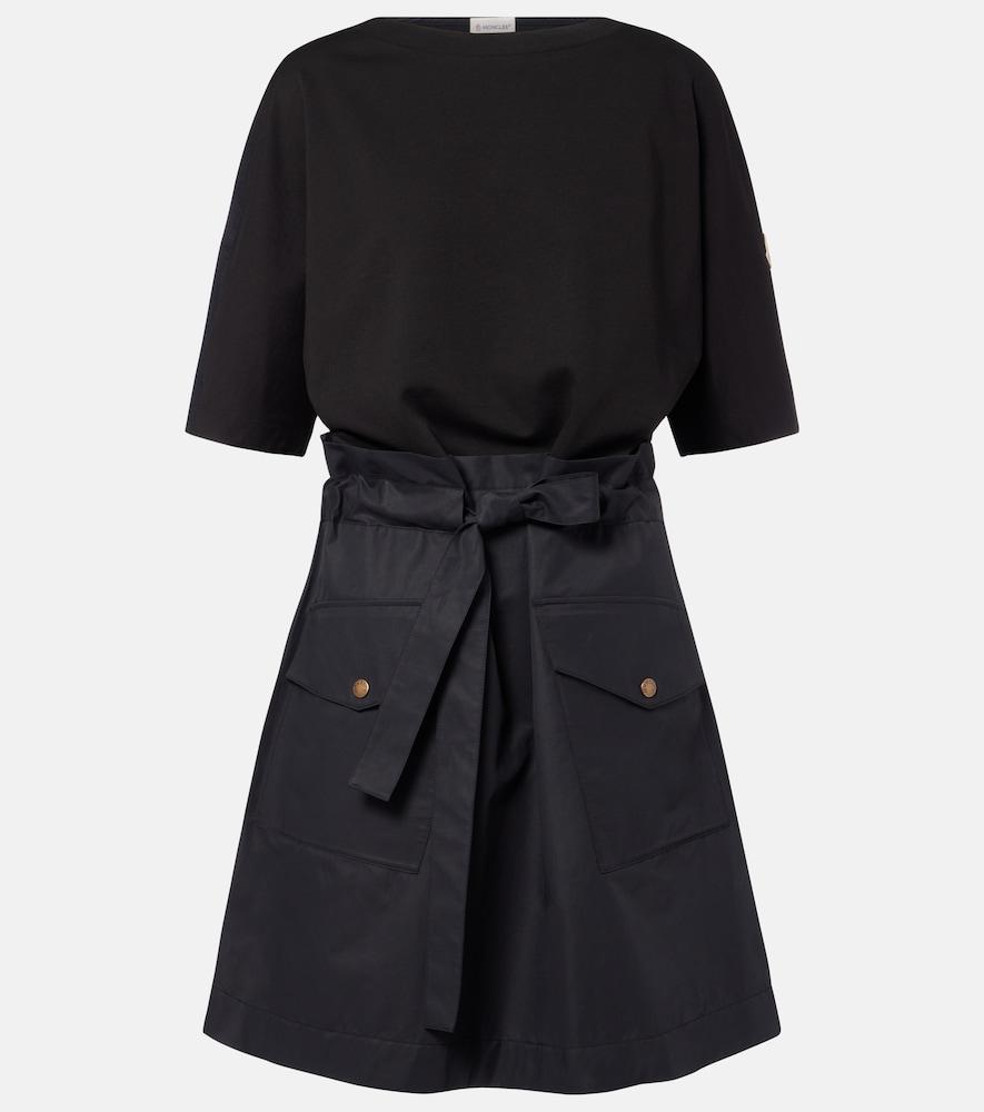 moncler belted cotton-blend jersey minidress