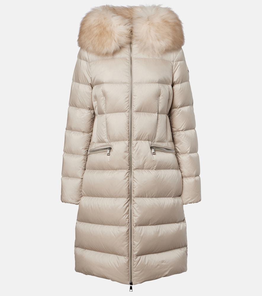 moncler boedic shearling-trimmed down coat