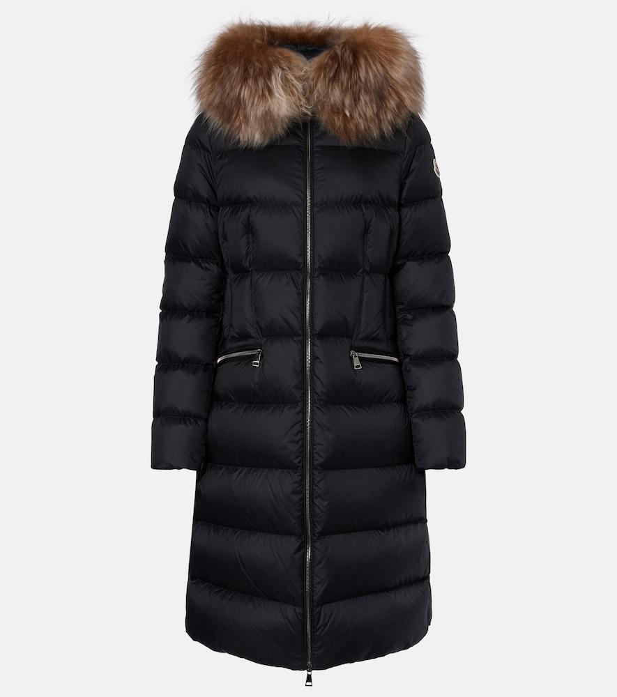 moncler boedic shearling-trimmed down coat