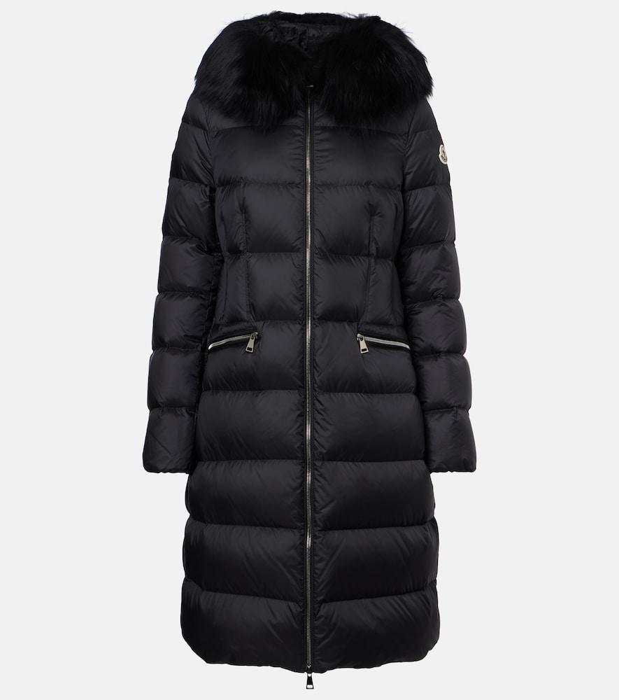 moncler boedic shearling-trimmed down coat