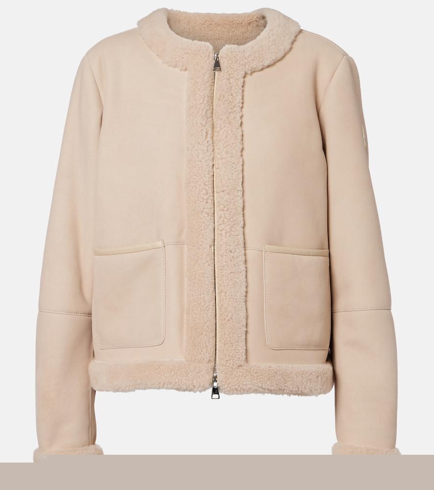 moncler buis shearling-lined suede down jacket