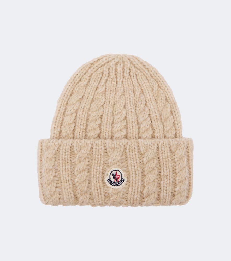 moncler cable-knit alpaca and wool-blend beanie